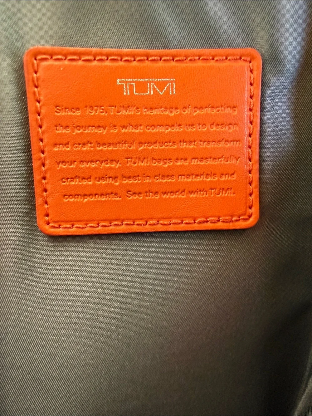 Tumi Alpha Large Sling Bag - Grey with Black & Orange